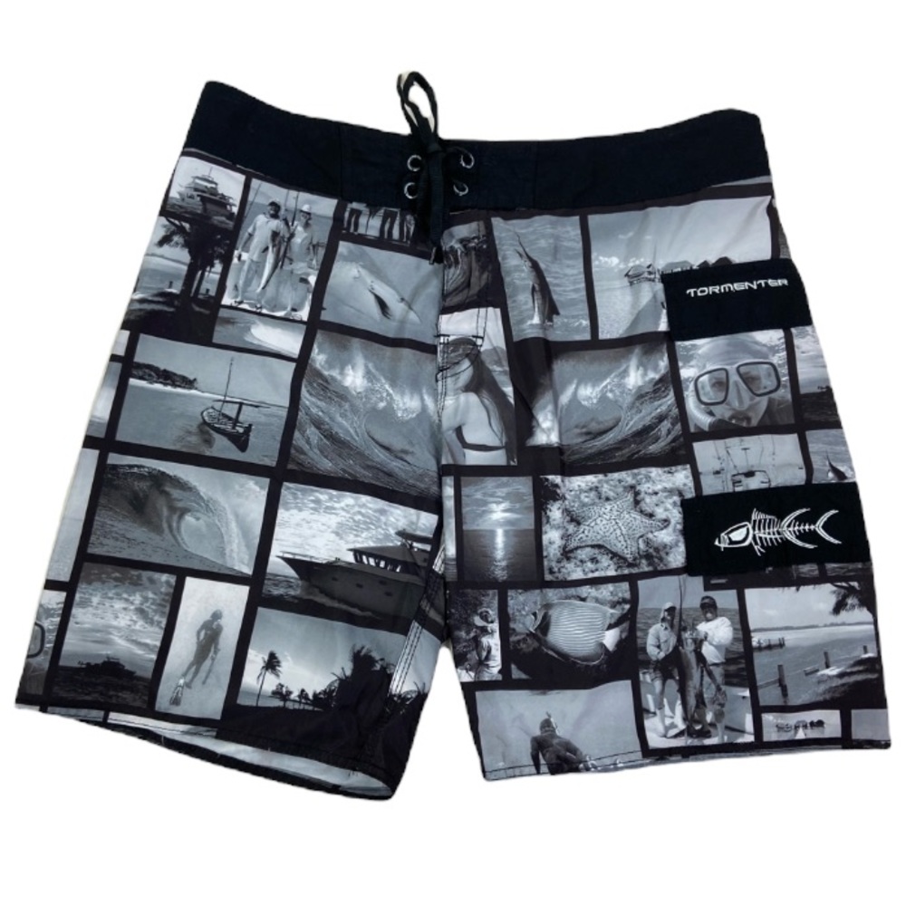 Tormenter Mens Waterman Life Boardshorts black Gray photos pictures. Size 38